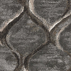 5'x8' Charcoal Grey Machine Woven Ogee Indoor Area Rug