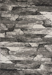 5' x 8' Grey Abstract Design Indoor Area Rug