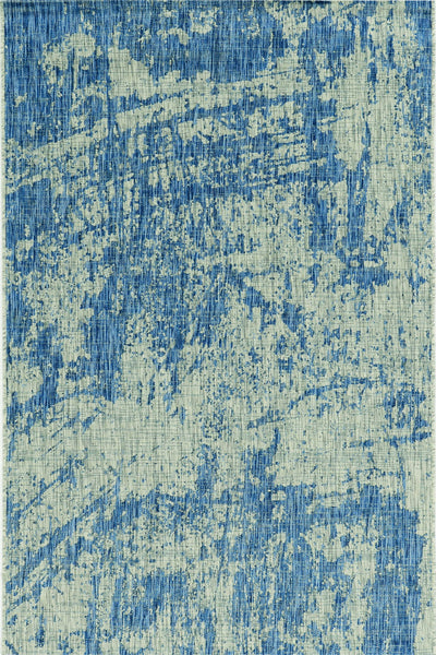 8' x 11' Grey or  Denim Abstract Brushstrokes UV Treated Indoor Area Rug