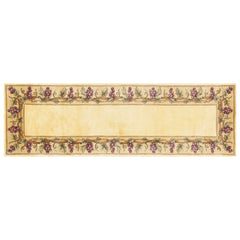 2' x 8' Ivory Grapes and Vines Bordered Wool Indoor Runner Rug