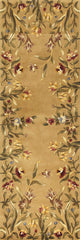 8' Gold Yellow Hand Tufted Bordered Floral Indoor Runner Rug