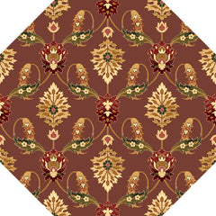 7' Octagon Plum Floral Vines Indoor Area Rug