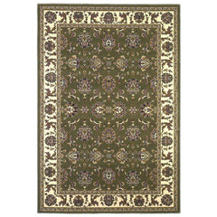 Green Ivory Machine Woven Traditional Octagon Indoor Area Rug