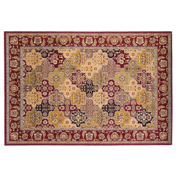 Red Machine Woven Traditional Quatrefoil Octagon Indoor Area Rug