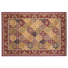 Red Machine Woven Traditional Quatrefoil Octagon Indoor Area Rug