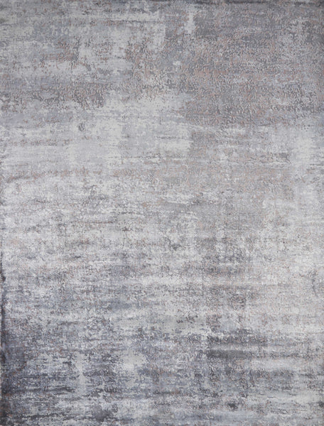 3'x5' Slate Grey Hand Loomed Abstract Brushstroke Indoor Area Rug