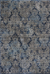 5'x8' Slate Blue Machine Woven Damask Indoor Area Rug