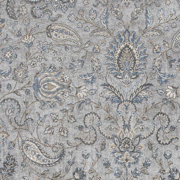 5'x8' Silver Blue Machine Woven Paisley Indoor Area Rug