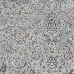 5'x8' Silver Blue Machine Woven Paisley Indoor Area Rug