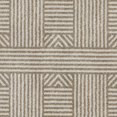 8'x11' Beige Machine Woven UV Treated Abstract Lines Indoor Outdoor Area Rug