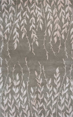 3' x 5' Wool & Viscose Blend Beige Area Rug