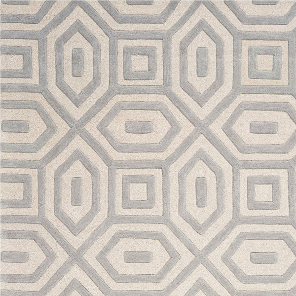 5'x8' Grey Hand Tufted Geometric Indoor Area Rug