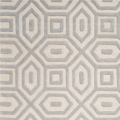5'x8' Grey Hand Tufted Geometric Indoor Area Rug