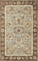 5' x 8' Grey or Mocha  Floral Bordered Wool Indoor Area Rug