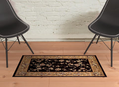 2' x 3' Polypropylene Black or Beige Accent Rug