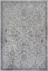 2'x4' Silver Blue Machine Woven Paisley Indoor Accent Rug