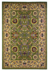 3'x5' Green Taupe Machine Woven Floral Traditional Indoor Area Rug
