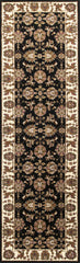 2' x 8' Black or Ivory Traditional Bordered Rug