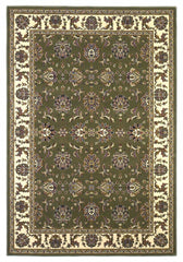 3'x5' Green Ivory Machine Woven Floral Traditional Indoor Area Rug