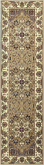 3'x5' Beige Ivory Machine Woven Floral Medallion Indoor Area Rug