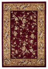 3'x5' Red Beige Machine Woven Floral Traditional Indoor Area Rug