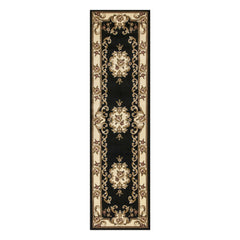 2' x 8' Black or Ivory Medallion Runner Rug