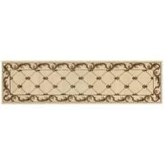 2' x 8' Ivory Fleur de Lis Runner Rug