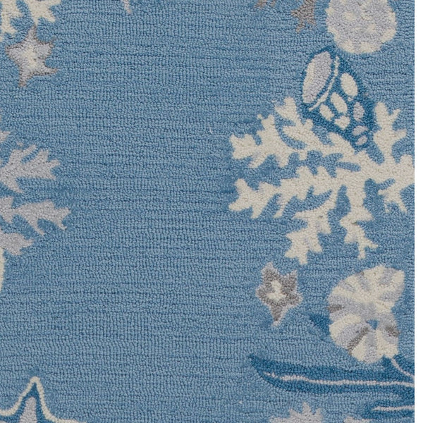 2' x 7' Sea Blue Costal Runner Rug