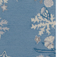 2' x 7' Sea Blue Costal Runner Rug