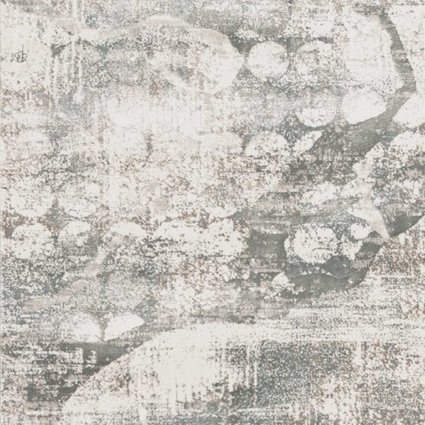 7' Ivory Mist Machine Woven Abstract Indoor Runner Rug