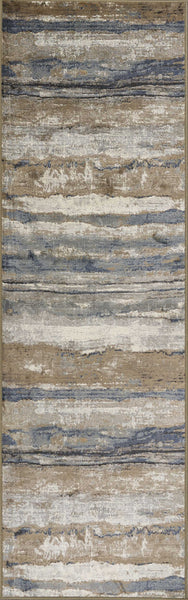 2' x 7' Ivory or Blue Landscape Viscose Runner Rug
