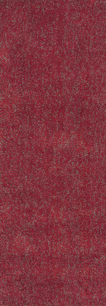 8' Red Heather Indoor Shag Runner Rug