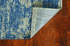 5'x7' Grey Denim Machine Woven UV Treated Abstract Brushstroke Indoor Outdoor Area Rug