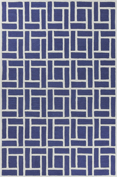 3'3 x 5'3 Wool Indigo Area Rug