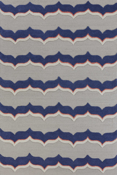 3'3 x 5'3 Wool Putty Indigo Area Rug