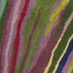 2' x 4' Ivory Frond Leaves Wool Area Rug