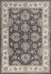 5' x 8' Grey or Ivory Floral Vines Bordered Area Rug