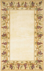 3'x5' Ivory Hand Tufted Bordered Grapevine Indoor Area Rug