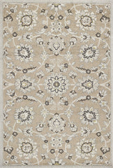 5'x8' Beige Grey Machine Woven UV Treated Floral Traditional Indoor Outdoor Area Rug