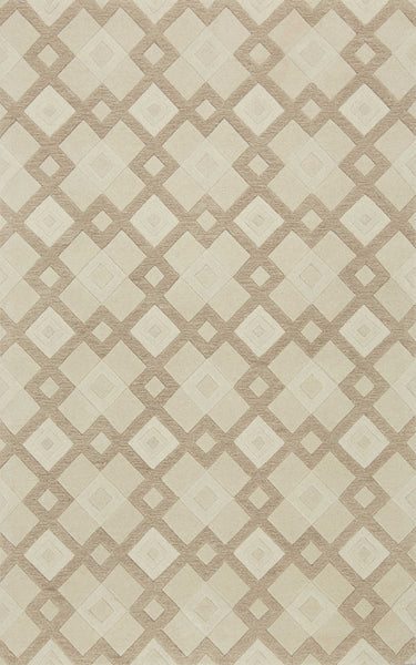 2' x 7' Ivory Diamond Tiles Wool Runner Rug