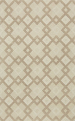2' x 7' Ivory Diamond Tiles Wool Runner Rug
