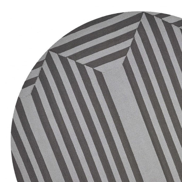 7' Round  UV treated Polypropylene Charcoal Area Rug