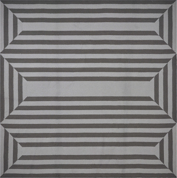 7' Square   UV treated Polypropylene Charcoal Area Rug
