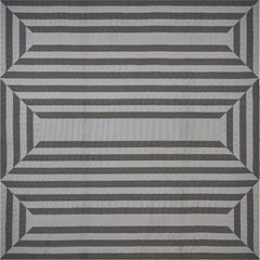 7' Square   UV treated Polypropylene Charcoal Area Rug