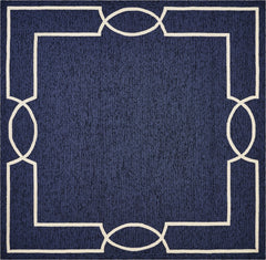 7' Square   UV treated Polypropylene Ocean Area Rug