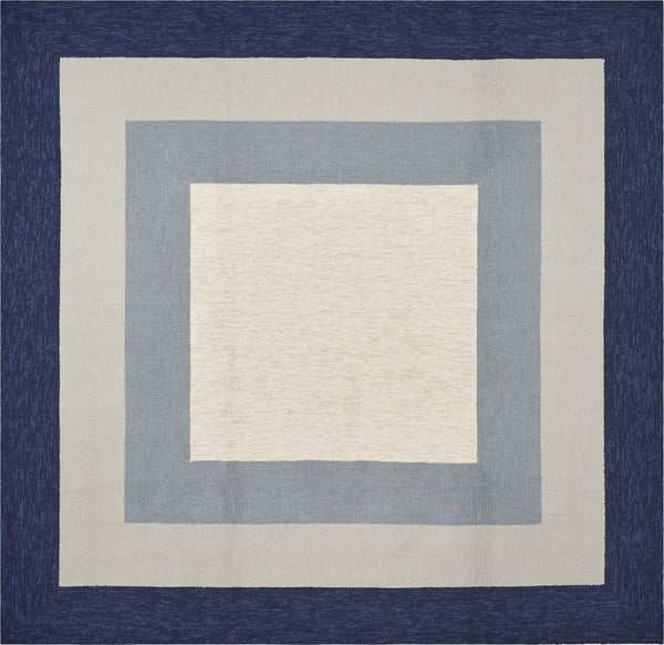 7' Square   UV treated Polypropylene Slate or  Navy Area Rug