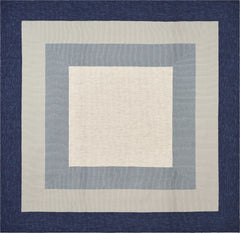7' Square   UV treated Polypropylene Slate or  Navy Area Rug