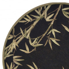 5' Round  Wool Black Area Rug