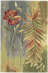 5' Round  Wool Multicol or  Area Rug