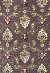 8'x11' Plum Machine Woven Floral Traditional Indoor Area Rug
